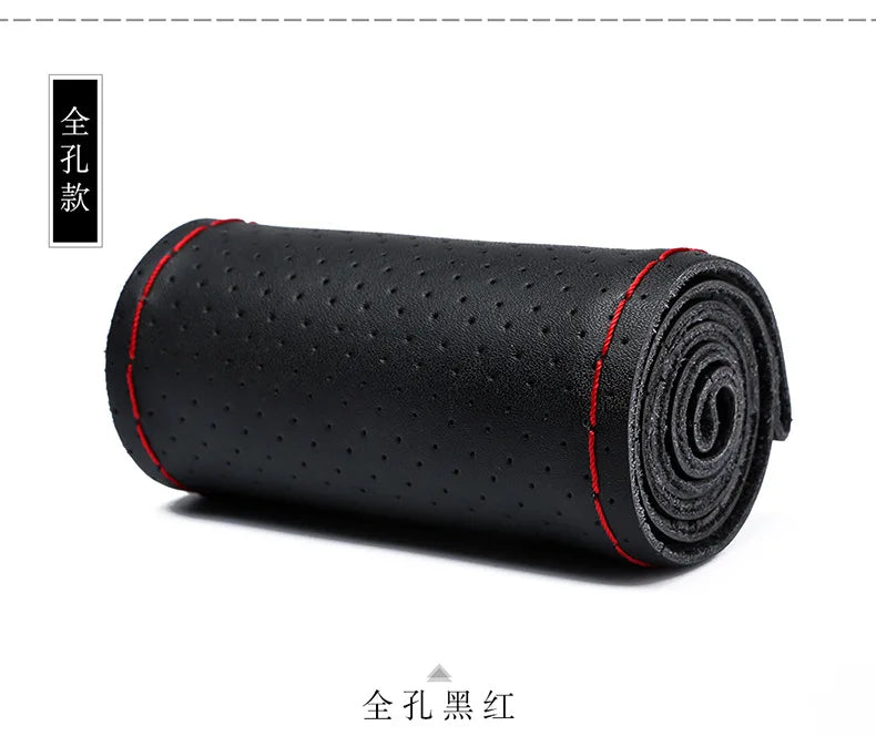 Steering Wheel Cover for Honda Civic, DIY Hand-Sew Leather Kit for 13.8-14.2 in (35-36 cm) Wheels, Smooth or Perforated