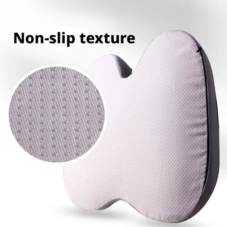 Coccyx Support Seat Cushion, Contoured Foam with Removable Washable Cover, 17.7 x 13.8 in, for Car Seats and Office Chairs
