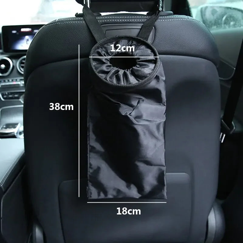 Hanging Car Trash Bag for the Headrest, Leak Resistant Oxford Cloth Litter Bin for the Back Seat, Reusable