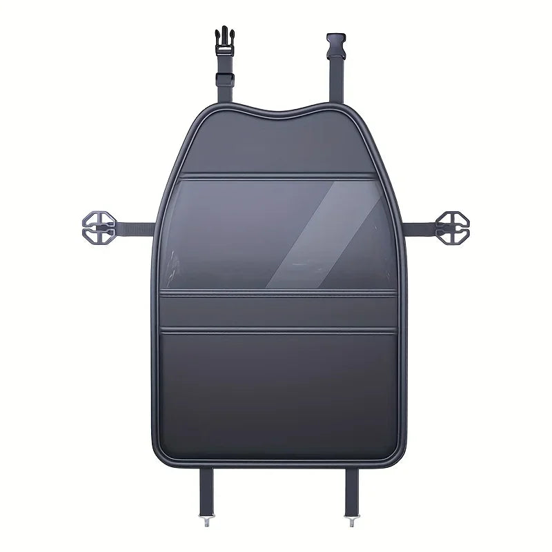 Car Seat Back Kick Mat with Storage Pockets and Tablet Holder, PU Leather Seat Back Protector and Organizer, 2 or 3 Pockets