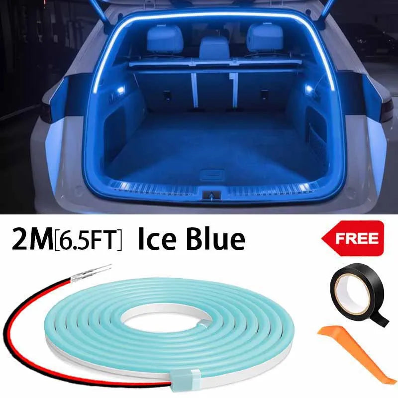 Automatic LED Trunk Light Strip, Tailgate and Frunk Light that Turns On When Opened, Flexible and Waterproof, 2, 4 or 6 m, 5 Colors