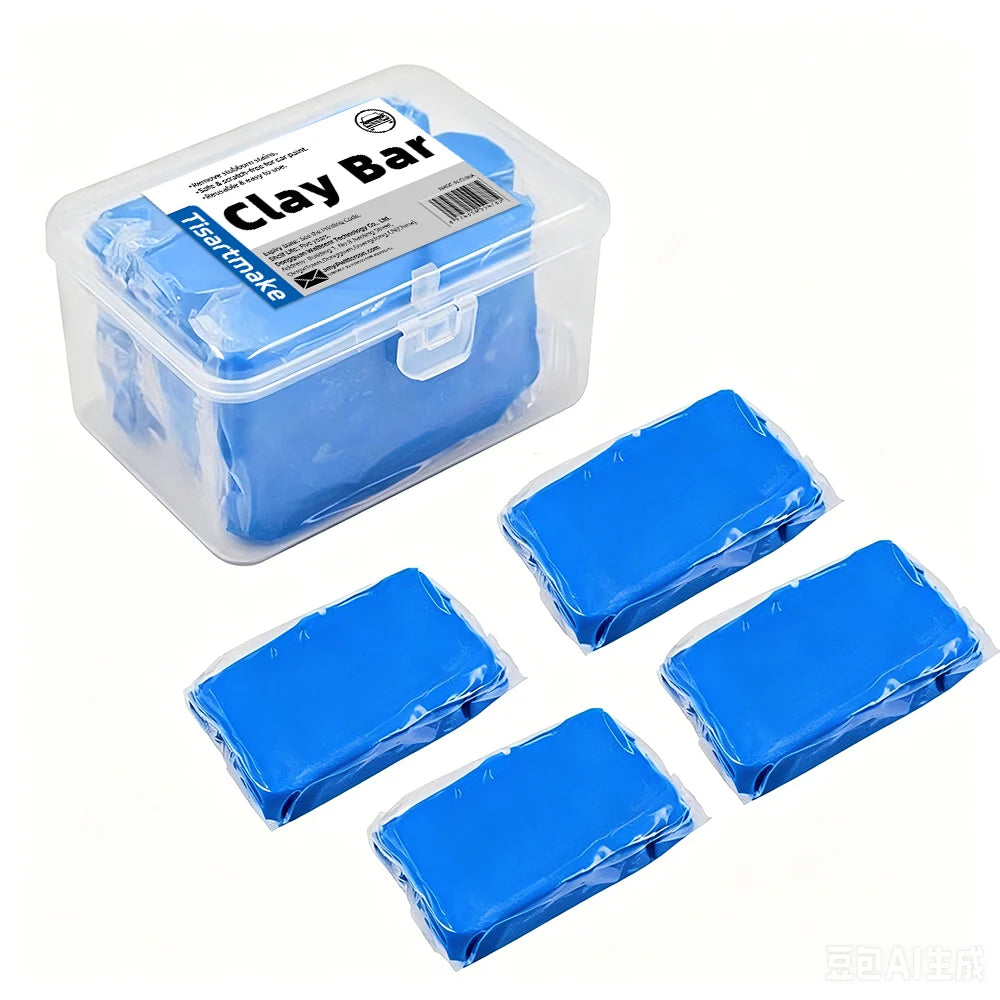 Car Detailing Clay, 400 g or 500 g in a PVC Storage Box, for Paint, Glass, Headlights, Wheels and Chrome