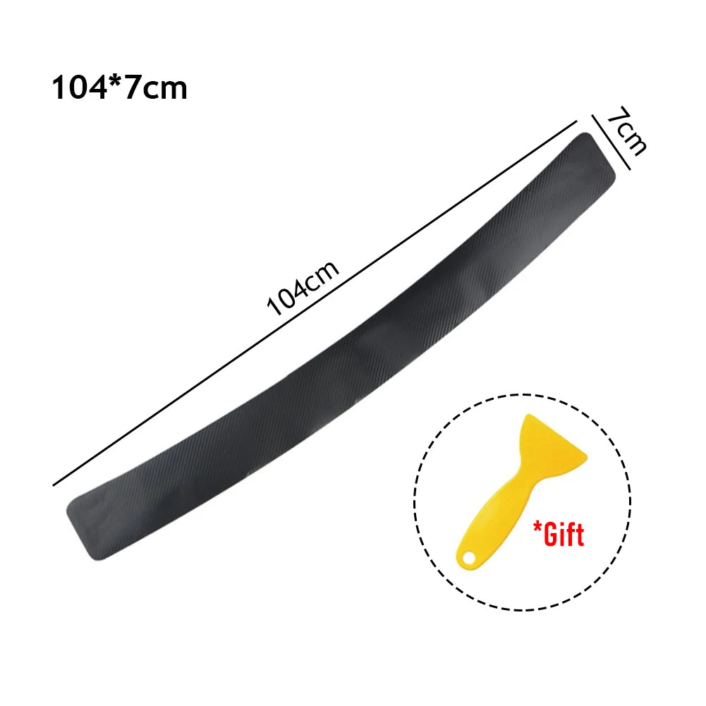 Rear Bumper Protector Sticker, Self-Adhesive 3D Carbon Fiber Film Trunk Sill Guard, 35 or 41 Inch for Cars, SUVs and Minivans