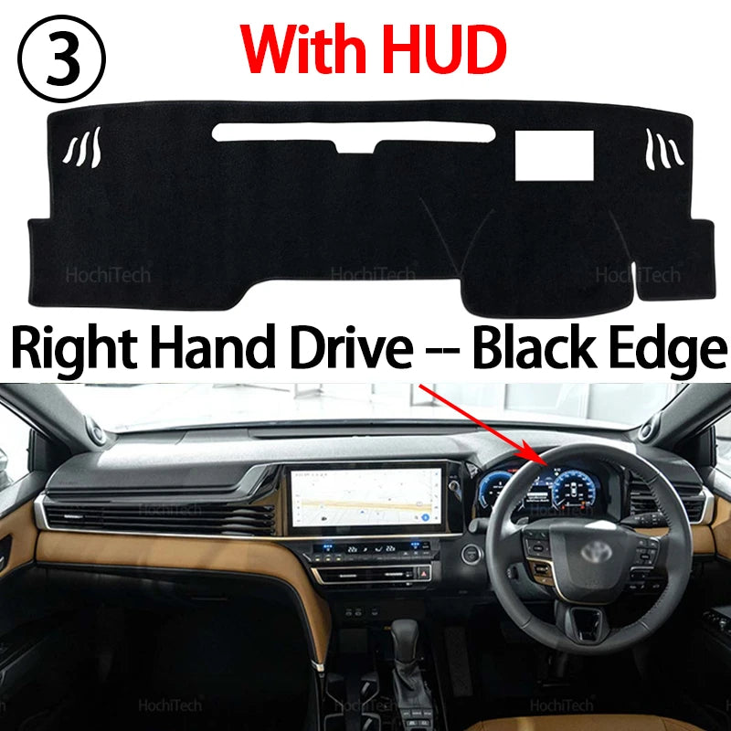 Black Dash Mat for Toyota Camry 2025-2027 (XV80) North America Version, Non-Slip Carpet Dashboard Cover, HUD or Non-HUD