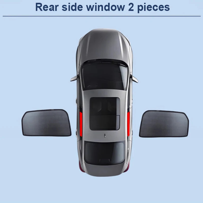 Magnetic Mesh Window Shades for Hyundai Tucson 2022-2026 (NX4), Black Side and Rear Shades, Pairs to 7-Piece Set