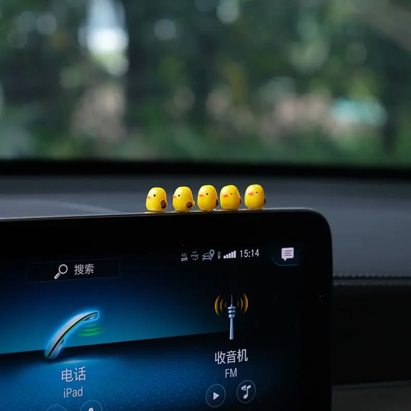 5 Cute Mini Duck Dashboard Ornaments, Resin Car Decorations for the Dashboard, Console or Desk, 2 Styles