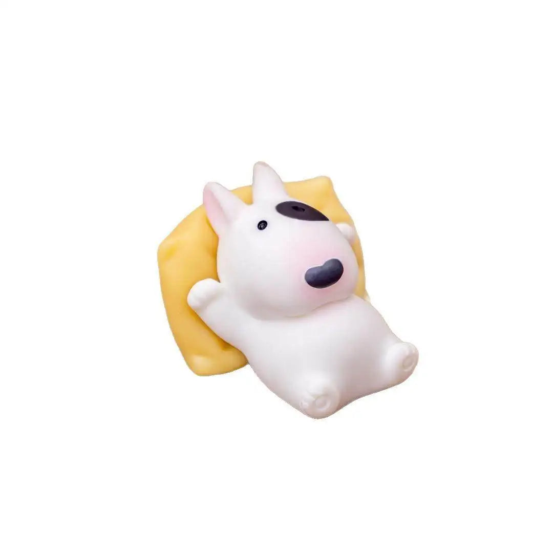 Bull Terrier Dashboard Figurine, Relaxed Pose Resin Dog Ornament for Car Dashboards, Desks and Shelves