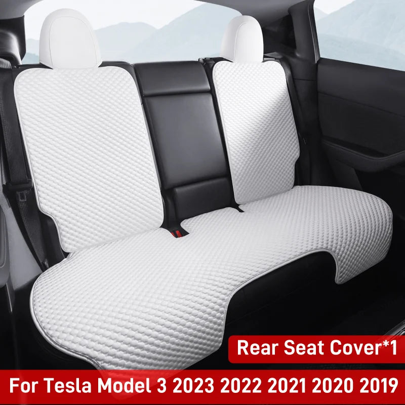 Ice Silk Seat Cushions for Tesla Model Y 2020-2024 and Model 3 2017-2023, Breathable Front or Rear Seat Pads, Black or White