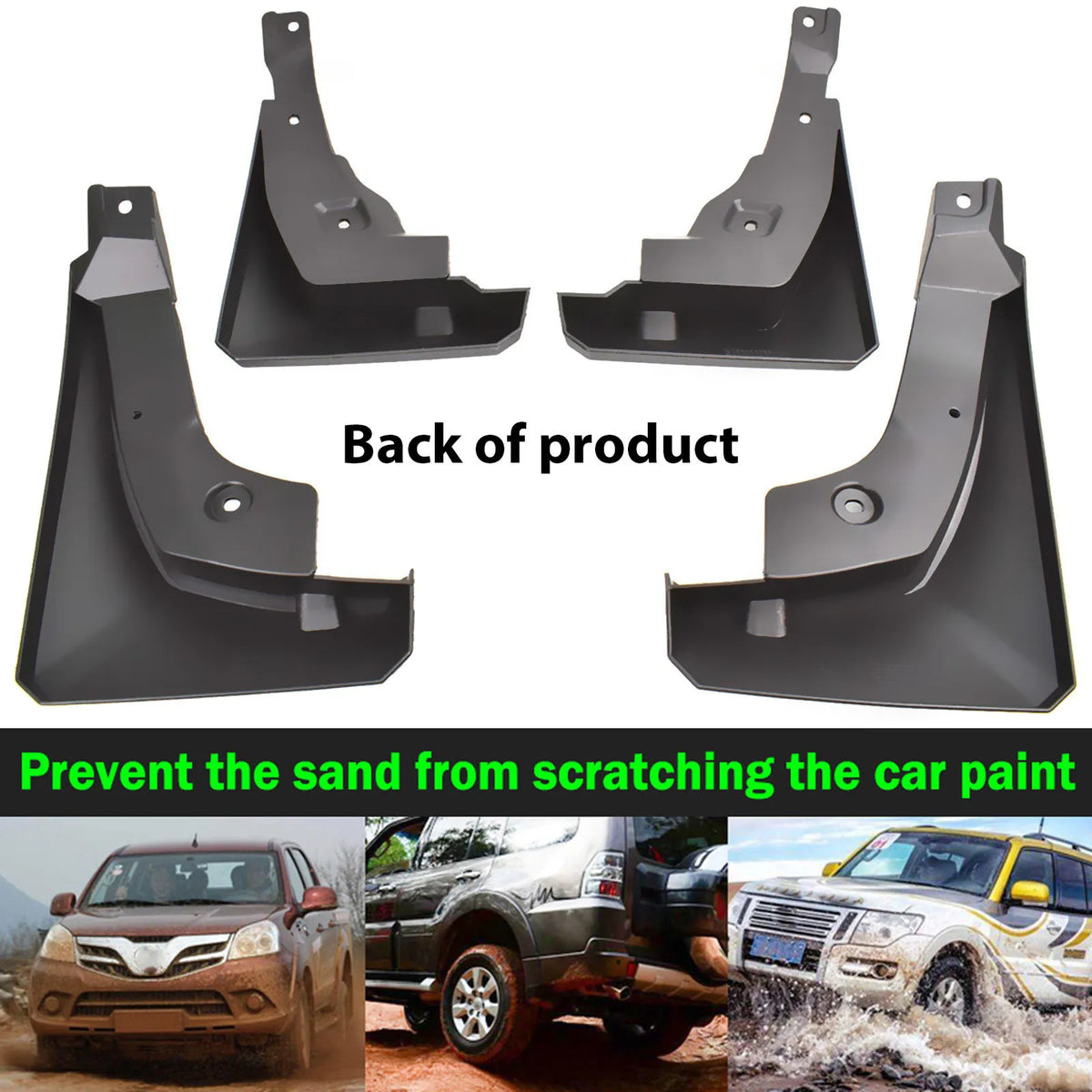 Molded Mud Flaps for Toyota RAV4 2019-2025 (XA50), Set of 4 Rigid Paintable Plastic Splash Guards with Screws
