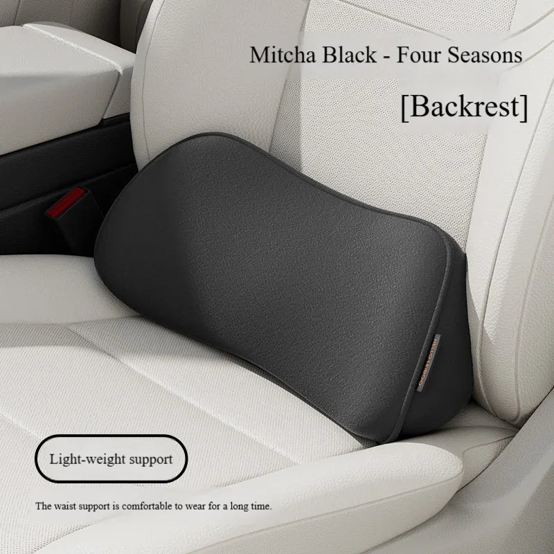 Memory Foam Lumbar Pillow for Car Seats, Curved Lower Back Support with Anti-Slip Design, for Driving and Office Chairs, 6 Colors