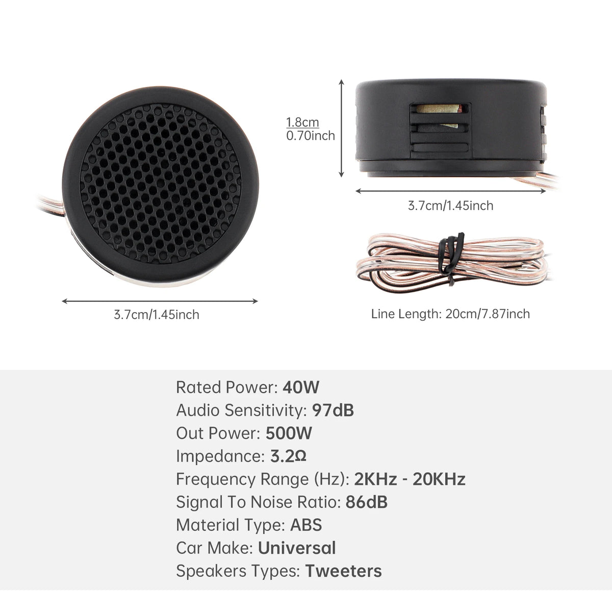 Mini dome tweeter specifications