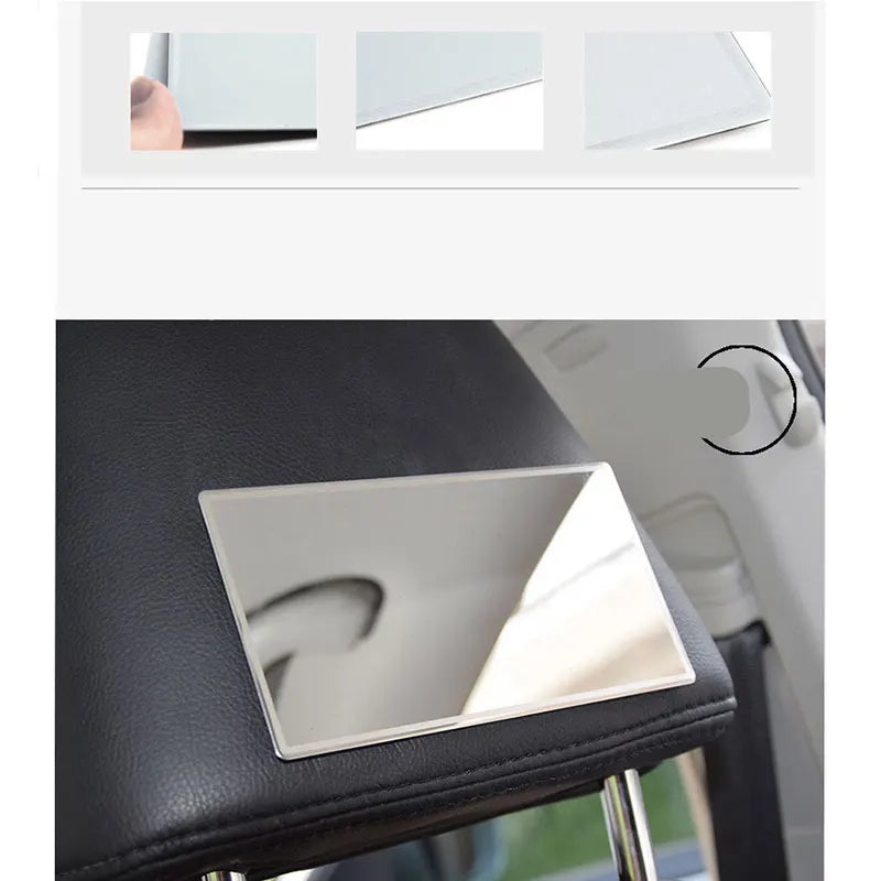 Car Sun Visor Makeup Mirror, Shatterproof Polished Stainless Steel Vanity Mirror, 2 Sizes, 5.9 x 3.1 or 4.3 x 2.6 Inch