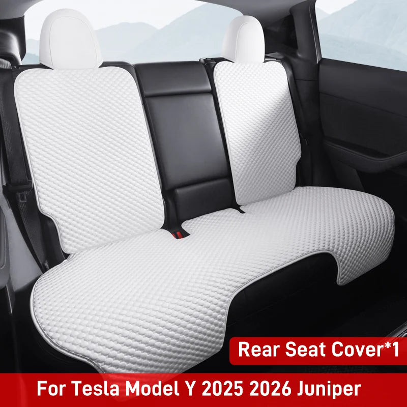 Ice Silk Seat Cushions for Tesla Model Y Juniper 2025-2026 and Model 3 Highland 2024-2025, Breathable Seat Pads, Black or White