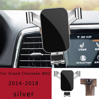Air Vent Phone Mount for Jeep Wrangler JL, Aluminum Alloy Gravity Holder with Auto-Clamp Arms, Fits 4 to 7 Inch Phones, 3 Styles