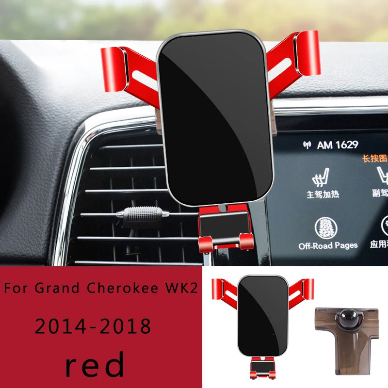 Air Vent Phone Mount for Jeep Wrangler JL, Aluminum Alloy Gravity Holder with Auto-Clamp Arms, Fits 4 to 7 Inch Phones, 3 Styles