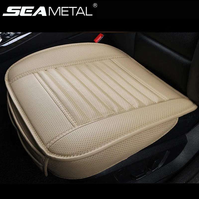 Beige seat cushion with brand logo