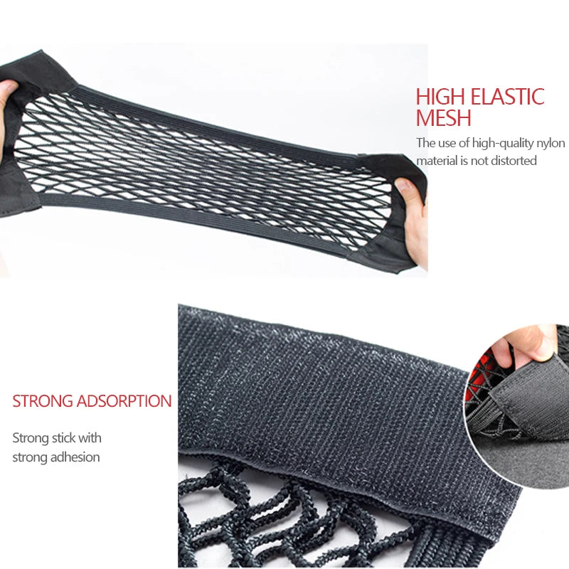 High-elastic mesh with hook-and-loop backing