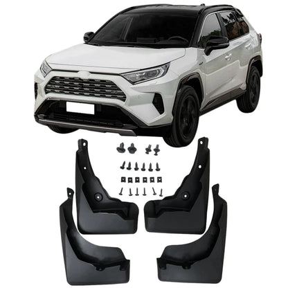 Mud Flaps for Toyota RAV4 2019-2020, Set of 4 Black Plastic Splash Guards for Front and Rear Wheels