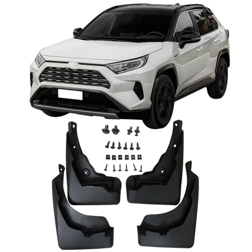 Mud Flaps for Toyota RAV4 2019-2020, Set of 4 Black Plastic Splash Guards for Front and Rear Wheels