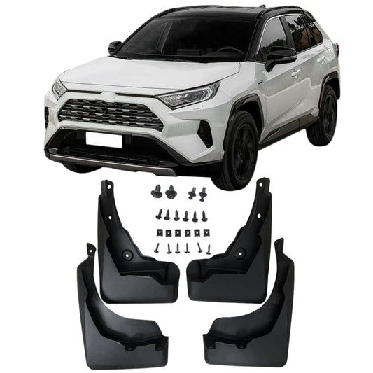 Mud Flaps for Toyota RAV4 2019-2020, Set of 4 Black Plastic Splash Guards for Front and Rear Wheels
