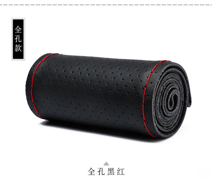 Steering Wheel Cover for Honda Civic, DIY Hand-Sew Leather Kit for 13.8-14.2 in (35-36 cm) Wheels, Smooth or Perforated