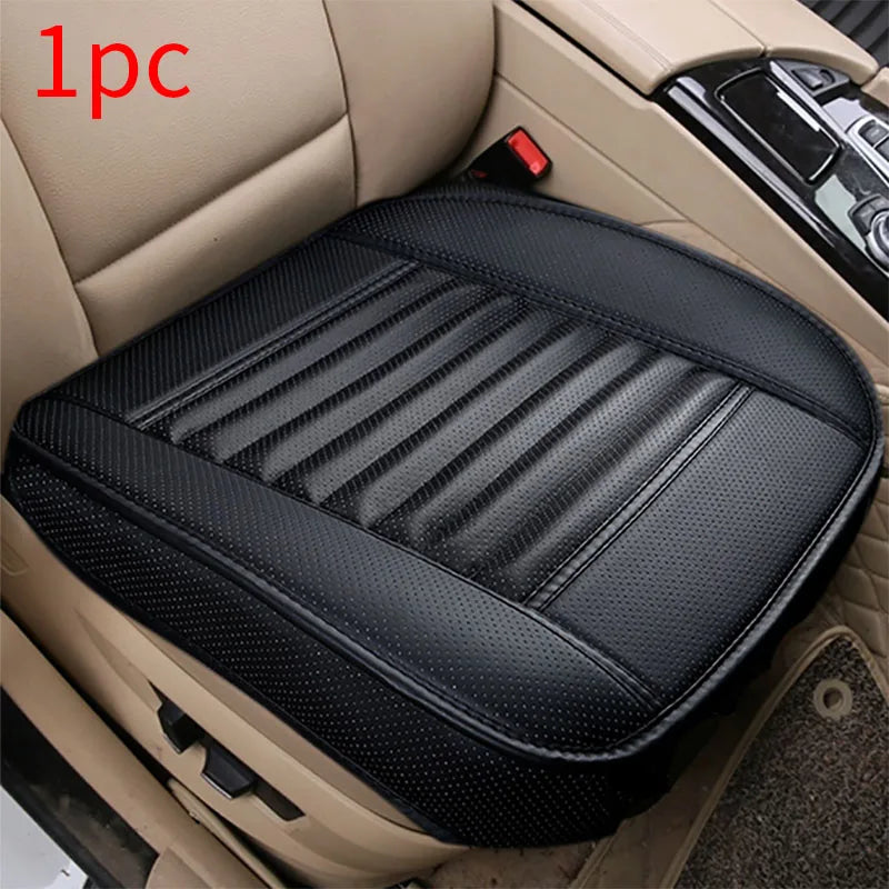 Black PU leather front seat cushion