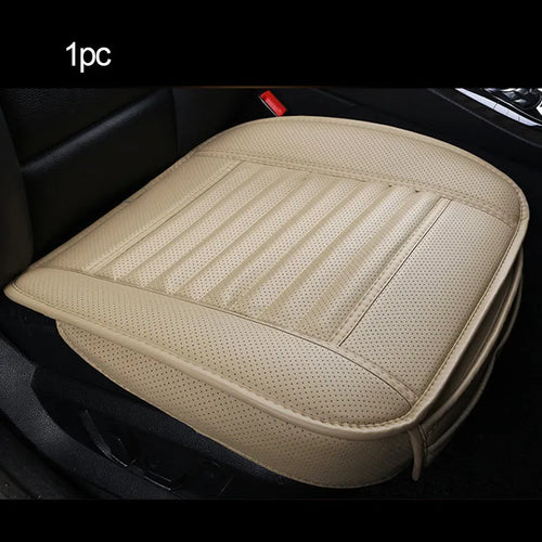 Beige PU leather front seat cushion