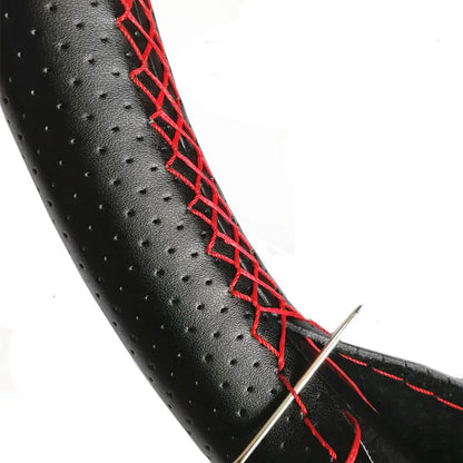 Steering Wheel Cover for Honda Civic, DIY Hand-Sew Leather Kit for 13.8-14.2 in (35-36 cm) Wheels, Smooth or Perforated