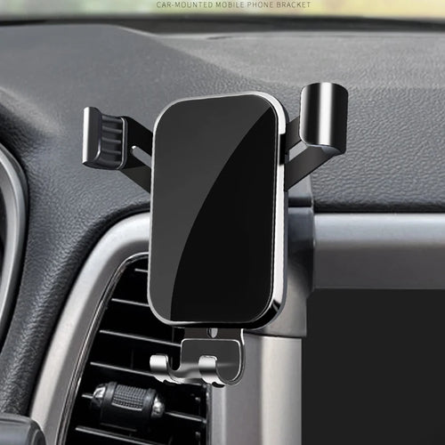Air Vent Phone Mount for Jeep Wrangler JL, Aluminum Alloy Gravity Holder with Auto-Clamp Arms, Fits 4 to 7 Inch Phones, 3 Styles