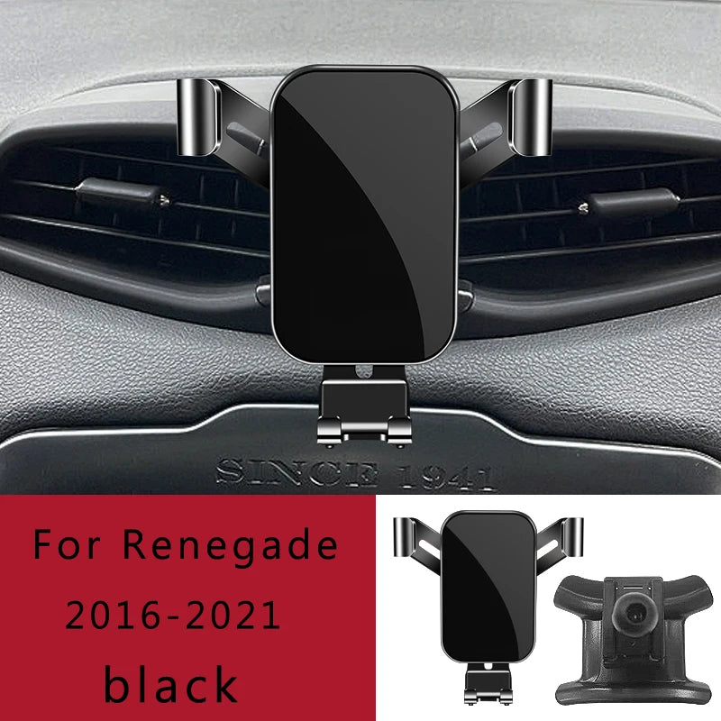 Air Vent Phone Mount for Jeep Wrangler JL, Aluminum Alloy Gravity Holder with Auto-Clamp Arms, Fits 4 to 7 Inch Phones, 3 Styles