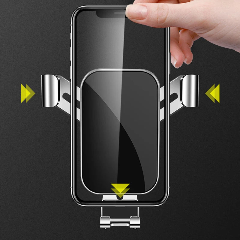 Air Vent Phone Mount for Jeep Wrangler JL, Aluminum Alloy Gravity Holder with Auto-Clamp Arms, Fits 4 to 7 Inch Phones, 3 Styles