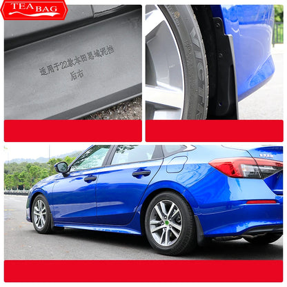 Mud Flaps for Honda Civic 2022 (11th Gen), Set of 4 Front and Rear Splash Guards