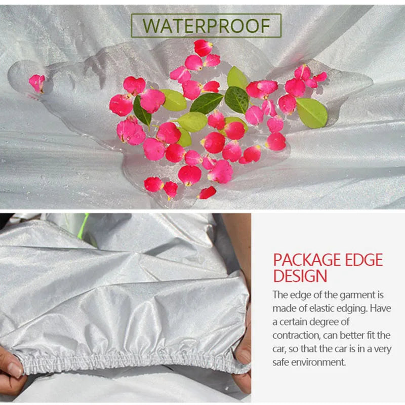 Water beading on the car cover fabric and the elastic hem