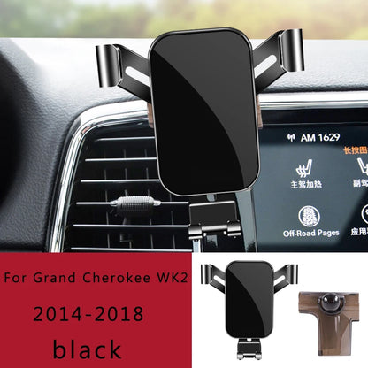 Air Vent Phone Mount for Jeep Wrangler JL, Aluminum Alloy Gravity Holder with Auto-Clamp Arms, Fits 4 to 7 Inch Phones, 3 Styles