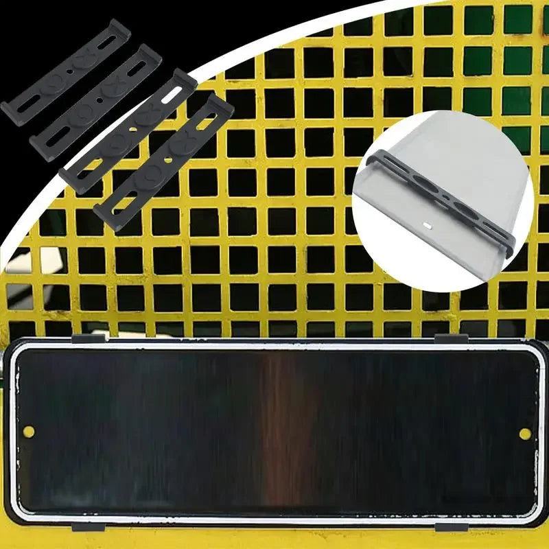 Frameless plate mount on a car front grille