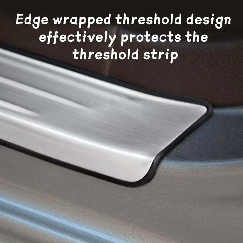 Door Sill Scuff Plates with Logo for Toyota RAV4 2019-2025, Self-Adhesive Stainless Steel Entry Guards, Designs A and B
