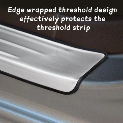 Door Sill Scuff Plates with Logo for Toyota RAV4 2019-2025, Self-Adhesive Stainless Steel Entry Guards, Designs A and B