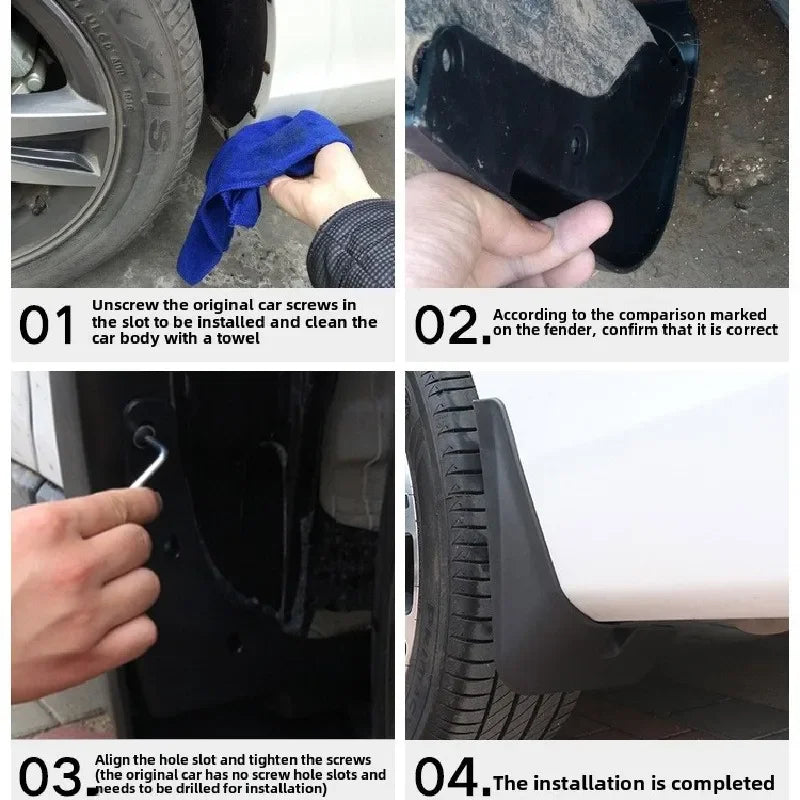 TPE Mud Flaps for Hyundai Tucson 2022-2023, Set of 4 Black Front and Rear Splash Guards with Screws