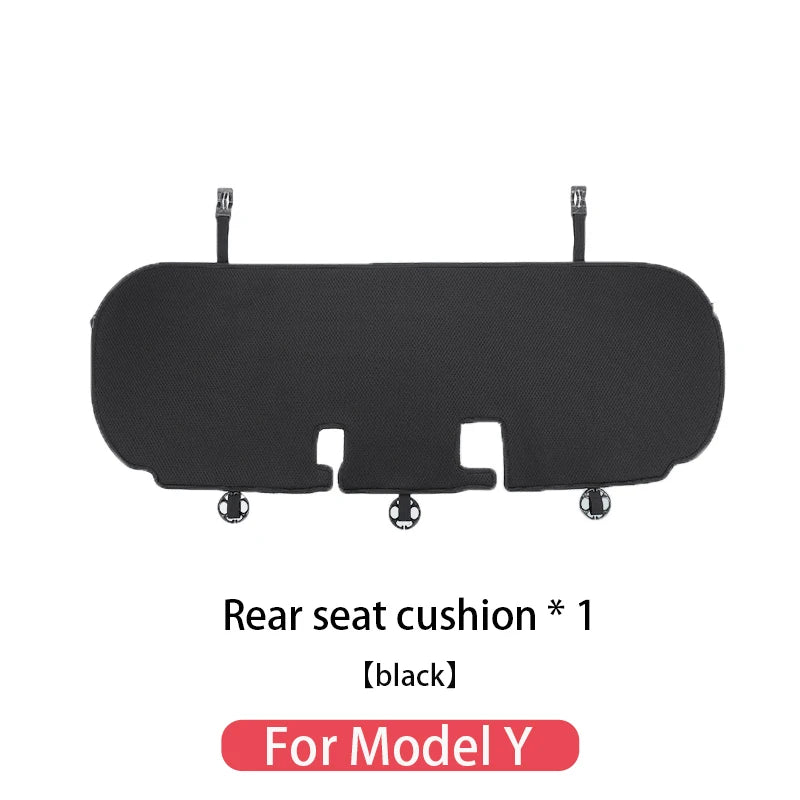 Ice Silk Seat Cushions for Tesla Model 3 and Model Y, Breathable Knit Front or Rear Seat Pads, Black or White