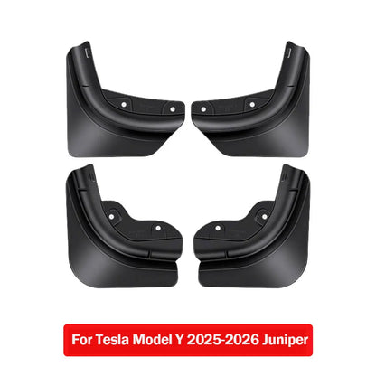 Mud Flaps for Tesla Model Y (2020-2024 or Juniper 2025-2026) and Model 3 (2019-2023 or Highland 2024-2025), TPE, No Drilling