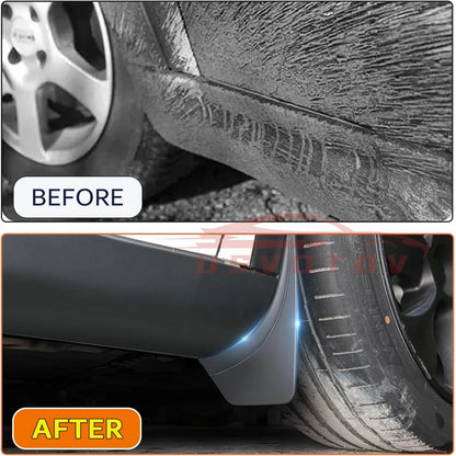 Soft TPE Mud Flaps for Tesla Model Y Juniper 2025+, Model 3 Highland 2024+ and Model Y L 6-Seat, No-Drill Splash Guards