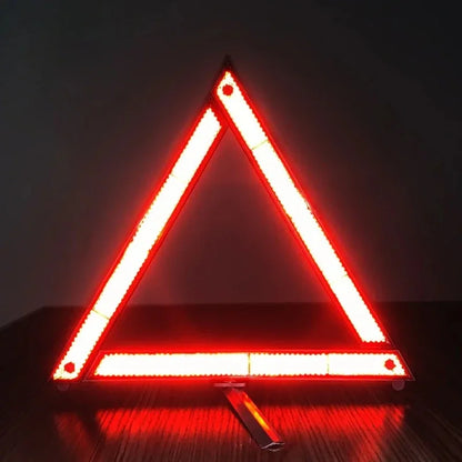 Folding Reflective Warning Triangle, Emergency Roadside Safety Sign for Breakdowns, Folds Flat into Its Box