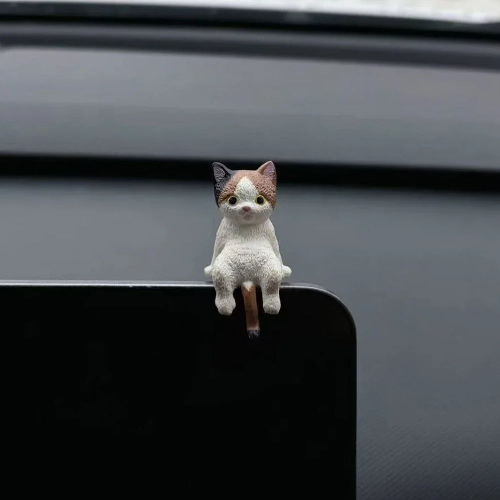 Sleeping Cat Dashboard Ornament, Cute Kitten Figurine for the Car Console, Screen Top or Desk, 4 Styles
