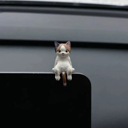 Sleeping Cat Dashboard Ornament, Cute Kitten Figurine for the Car Console, Screen Top or Desk, 4 Styles