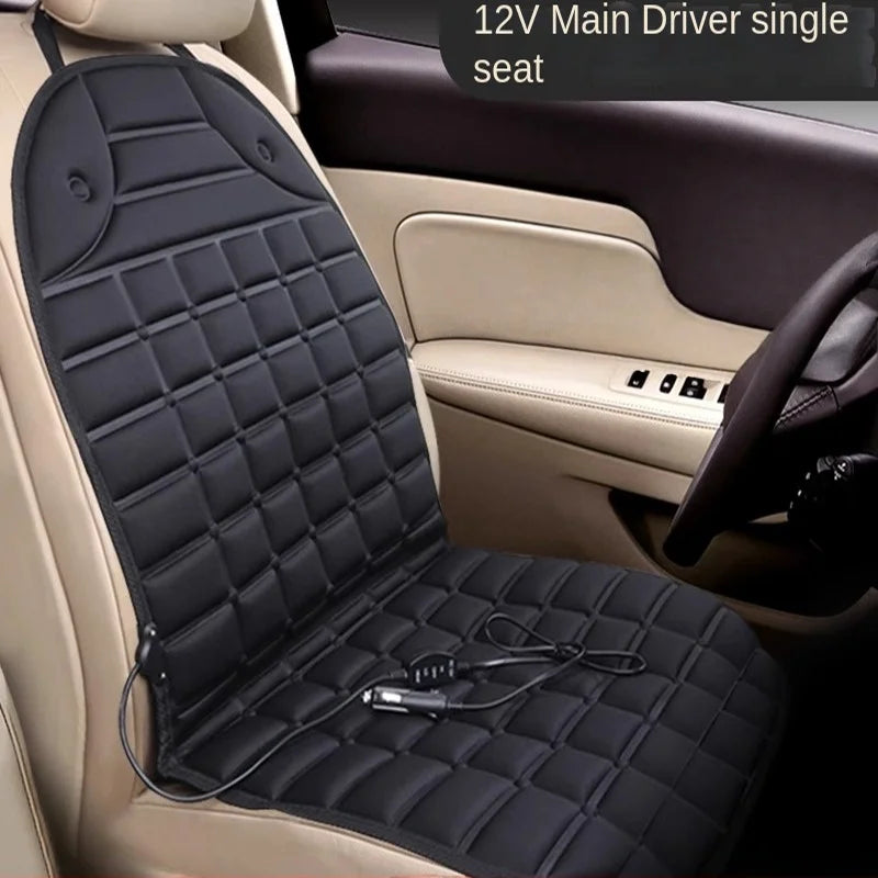 12V Heated Car Seat Cushion, Quick Heating Electric Seat Warmer Pad, 37 x 18 in (94 x 46.5 cm), Gray or Black