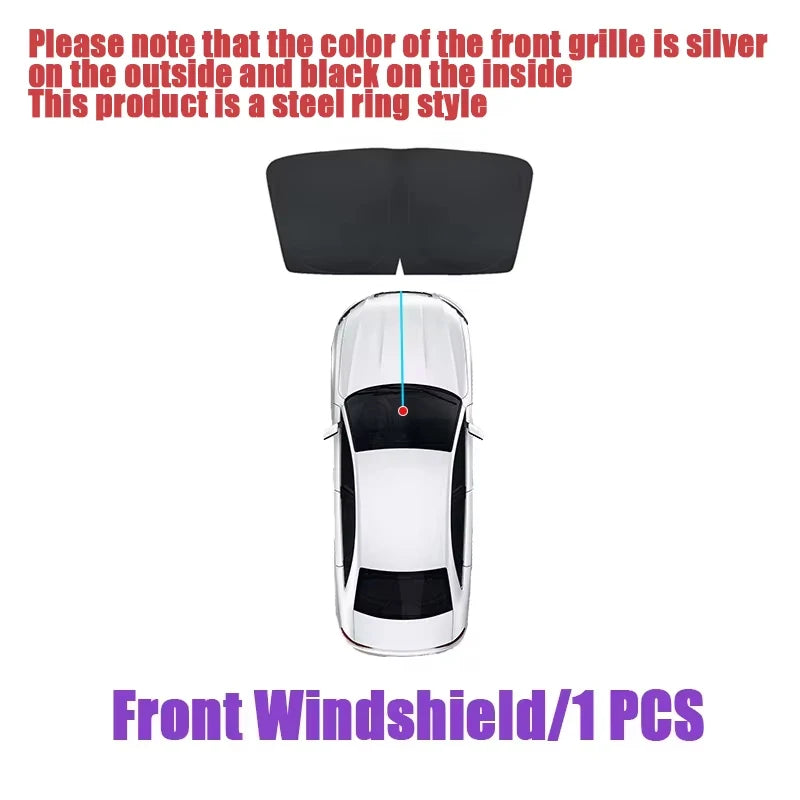 Magnetic Black Mesh Sun Shades for Toyota Camry 2025-2027 (XV80), Windshield, Side and Rear Window Shades, Full or Partial Sets