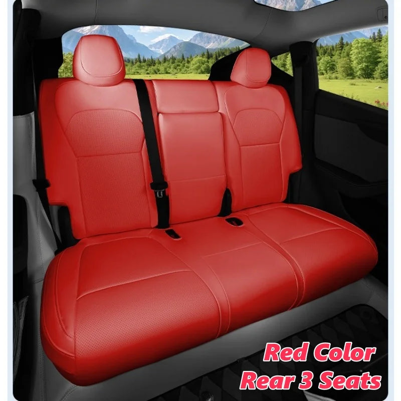Full-Wrap Seat Covers for Tesla Model Y Juniper and Model 3 Highland 2024-2026, Front or Rear Half Set with Armrest Cover