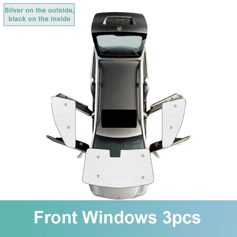 Full Coverage Sunshade Set for Hyundai Tucson 2022-2024 (NX4), Reflective Aluminum Foil for Windshield, Windows and Sunroof