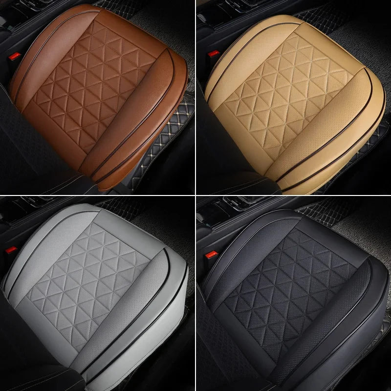 PU leather front seat cushions in brown, beige, gray and black