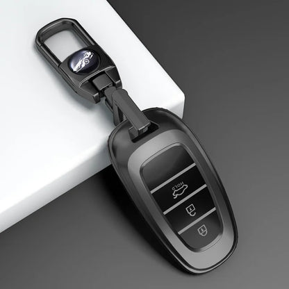 Key Fob Cover for Hyundai 3 and 4-Button Keys, Gray TPU Case for Tucson (NX4), Santa Fe and i30, with Keychain or Buckle Options